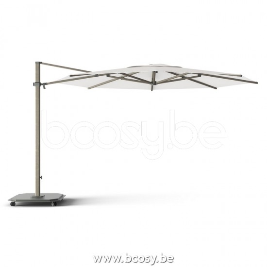 Jardinico JCP403 Ø400 Round Cantilever Parasol Pole Cappuccino Canopy Pearl Sunbrella Plus Marine.