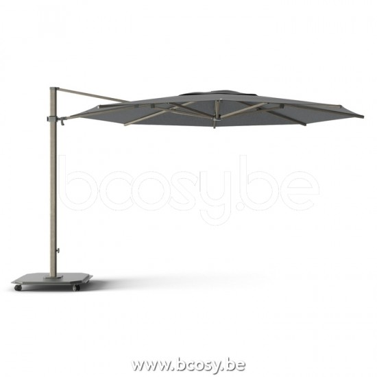 Jardinico JCP403 Ø400 Round Cantilever Parasol Pole Cappuccino Canopy Onyx Sunbrella Plus Marine.