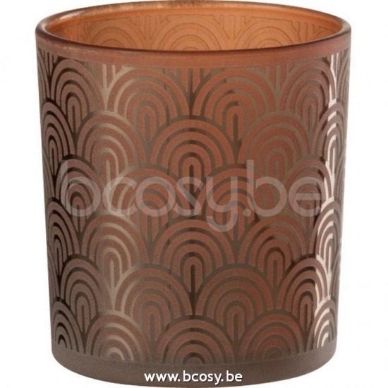 J Line Jline Teelichthalter Bogen Glas Orange Small t lichthalter teelichtleuchter teelichte