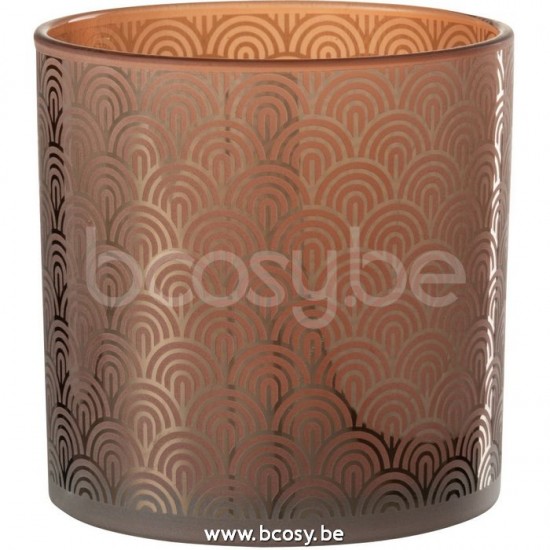 J Line Jline Windlicht Bogen Glas Orange Large lanternen