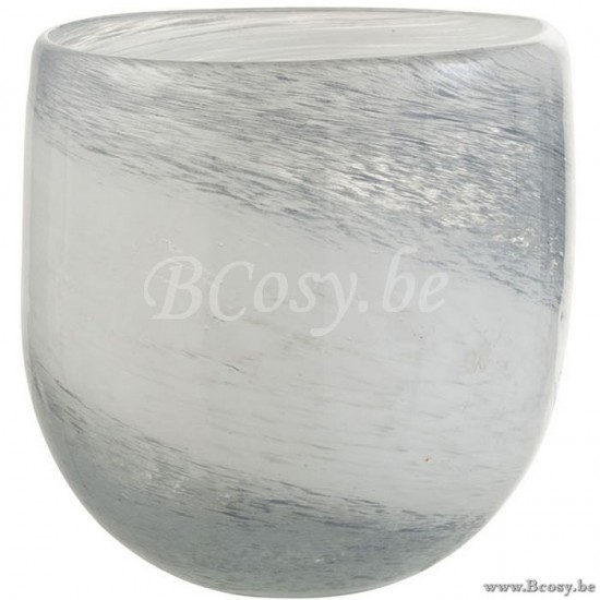 J Line Jline Windlicht Denim Glas Weiß Blau Small lanternen