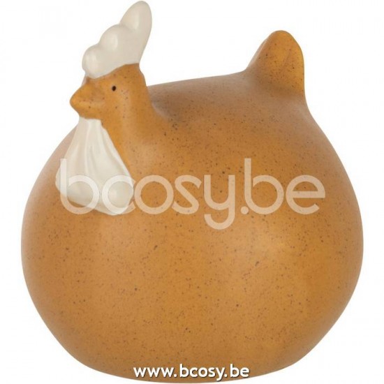 animal animaux statuettes Jolipa J Line Jline Poule Ceramique Ocre Small