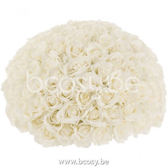 J Line Jline Flower Bulb Half Roses Plastic White Large flowers balls fabric