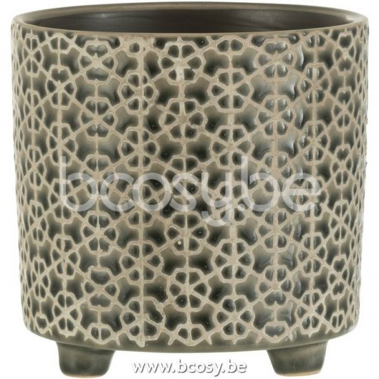 cachepots de fleur Jolipa J Line Jline Cachepot Fleur Ceramique Gris Bleu Medium