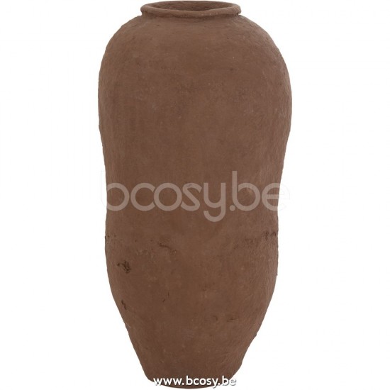 J Line Jline Jolipa 25657 Vaas Papier Mache Bruin Large