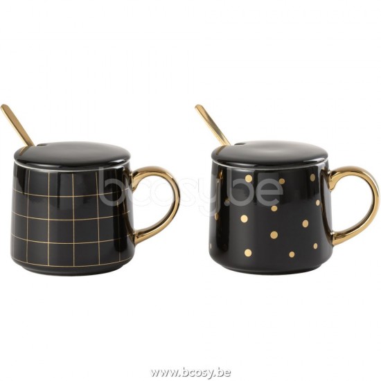 J Line Jline Jolipa 27905 Tassen Amelie Porselein Zwart Assortiment Van 2