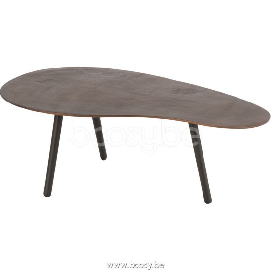 J Line Jline Tavolo Da Salotto Goccia Alluminio Ferro Marrone Small Mesa De Salon Gota Aluminio Hierro Marron Small