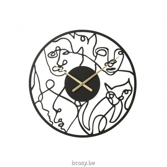 J Line Clock Faces Metal Black Large wall clocks.
