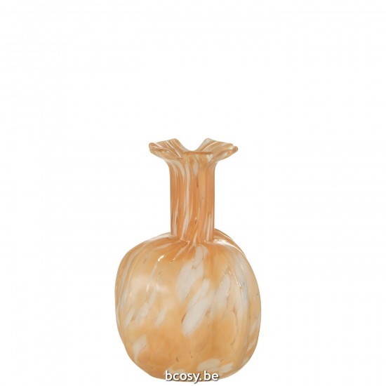 J Line Vase Melissa Glass Beige Large.