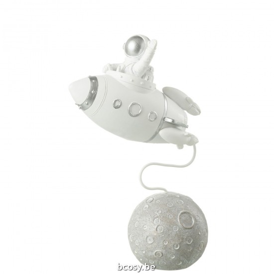 J Line astronautes Jolipa Fusee Astronaute Poly Blanc Argent.