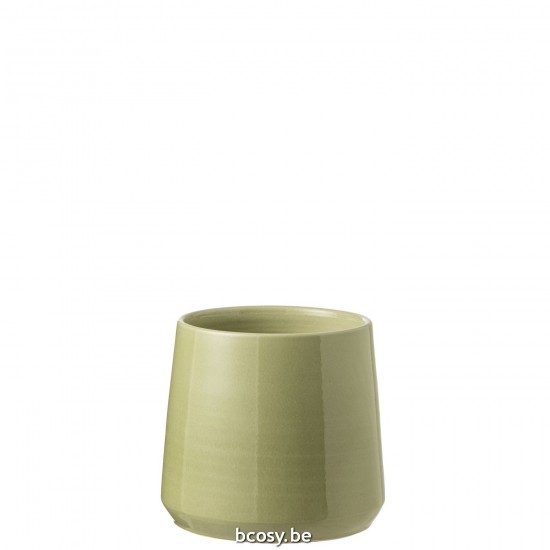 Jline Bloempot Rond Keramiek Groen Medium.