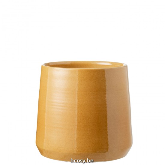 J Line Flowerpot Round Ceramic Ochre Xlarge flowerpots.