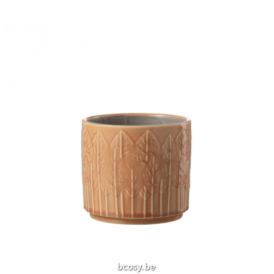 J Line cachepots de fleur Jolipa Cachepot Feuille Ceramique Rouille Medium.