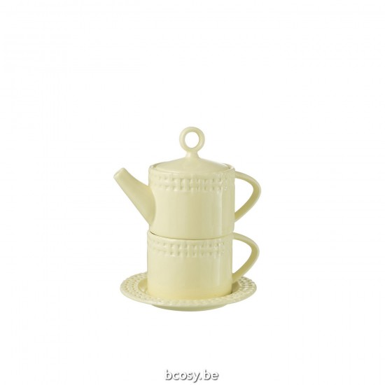 J Line Tea Pot And Tea Cup Ceramic Yellow teapots.