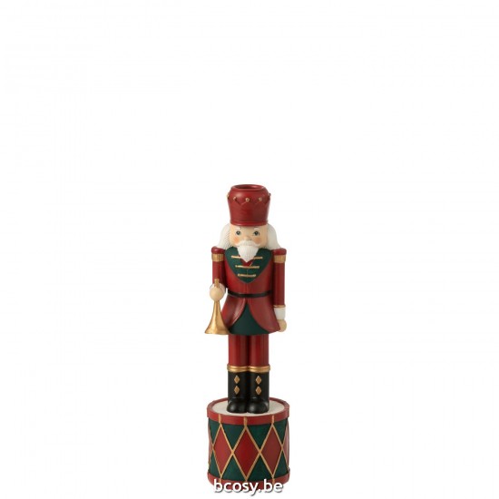 Jline Kaarshouder Notenkraker Resine Rood Groen Small.