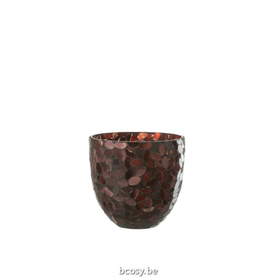 Jline Windlicht Mosaik Glas Bordeaux Medium t lichthalter teelichtleuchter teelichte.
