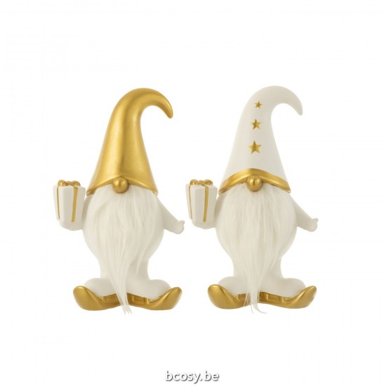 Jline Kerstman Cadeau Vacht Dolomiet Wit Goud Large Assortiment Van 2.