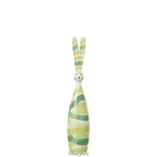 J Line lapins statuettes Jolipa Lapin Lignes Dolomie Vert Mix Small.