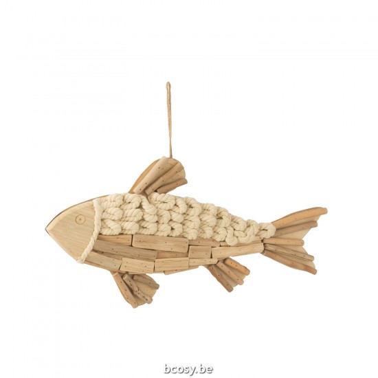 Jline Aufhänger Fisch Holz Naturell Large hanger haenger.