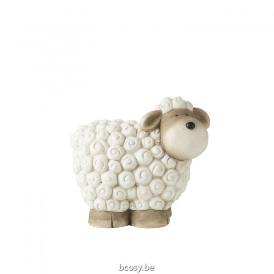 J Line moutons statuettes Jolipa Mouton Magnesium Blanc Gris Small.