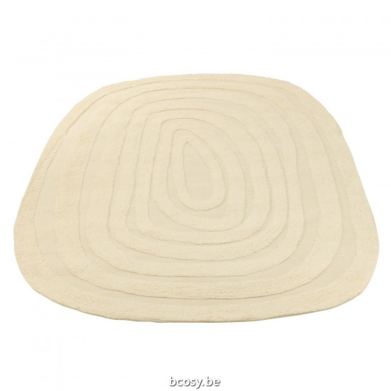 Jline Teppich Oval Gewobene Streifen Wolle Creme teppiche.