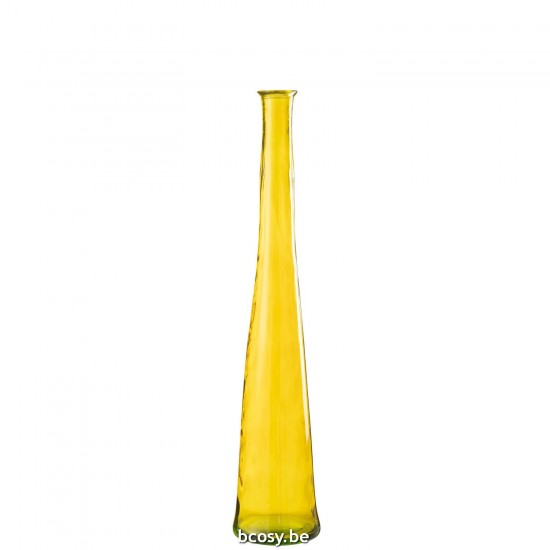 Jline Vaas Viooltje Glas Geel Medium.