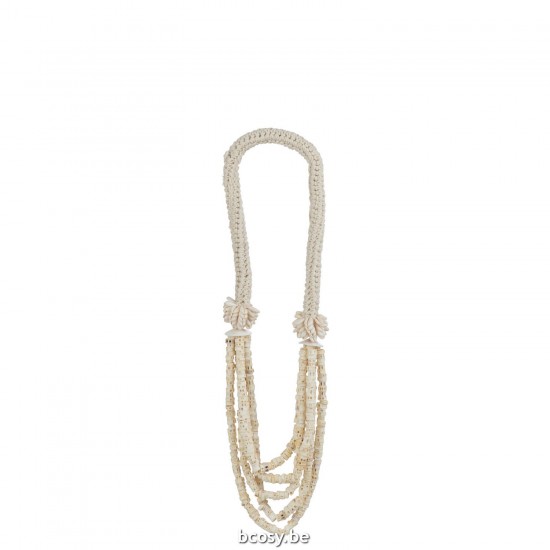 Jline Ketting 5 Draden Schelp Natuur.