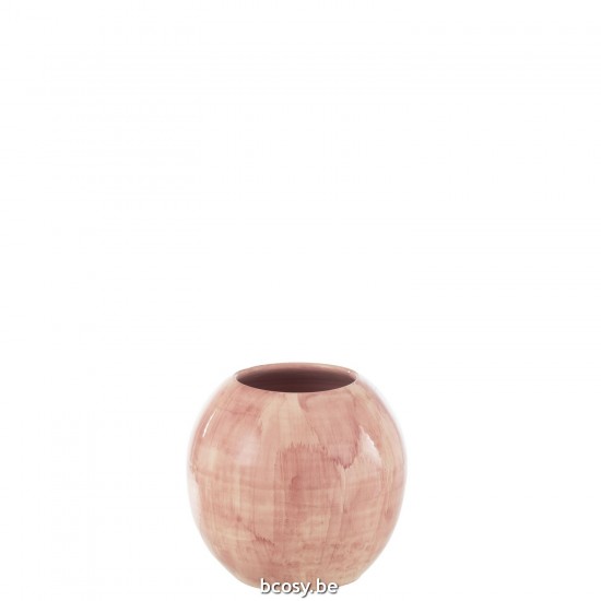 Jline Bloempot Handgeschilderd Keramiek Roze Medium.