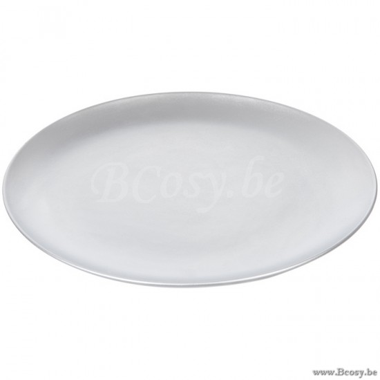 J Line Jline Piatto Unito Rotondo Legno Argento 45X45X6Cm Fuente Liso Redondo Madera Plata 45X45X6Cm