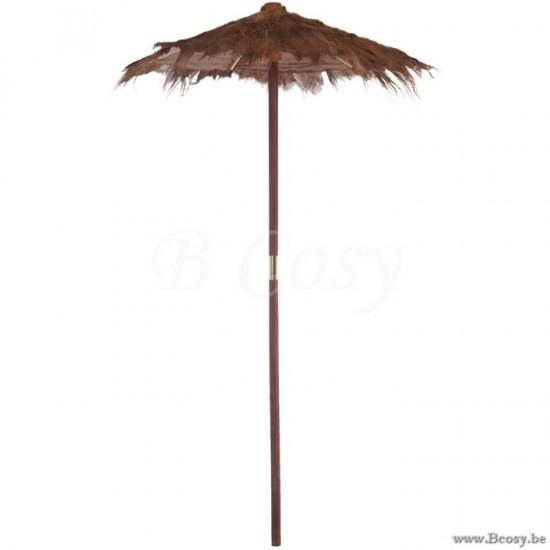 J Line Jline Ombrellone Foglia Palma Da Cocco Marrone Small Parasol Hoja De Cocotero Marron Small