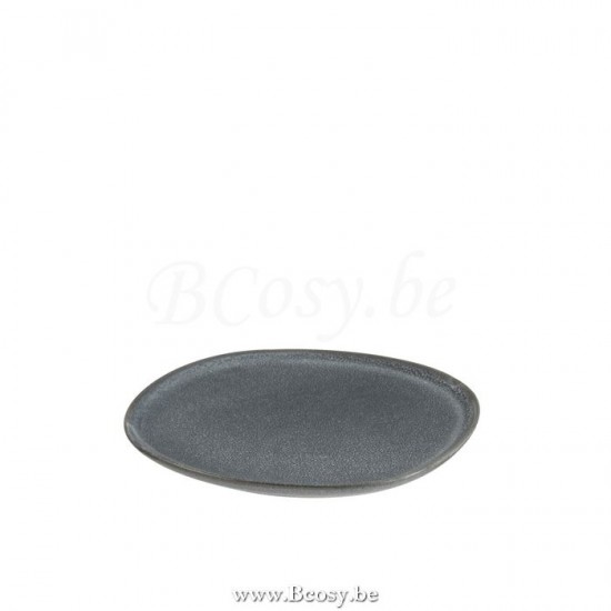 J Line Jline Plate Louise Ceramic Grey Medium dinner plates