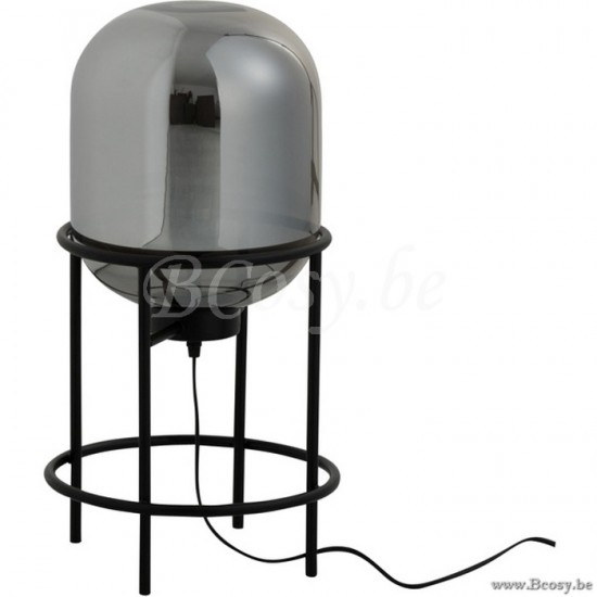 J Line Jline Lampada A Piede Sasha Vetrometallo Argento Nero Small Lampara De Pie Sasha Vidrio Metal Plata Negro Small