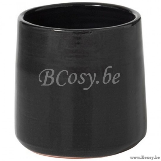 cachepots de fleur Jolipa Jline Cachepot Rond Ceramique Noir Small