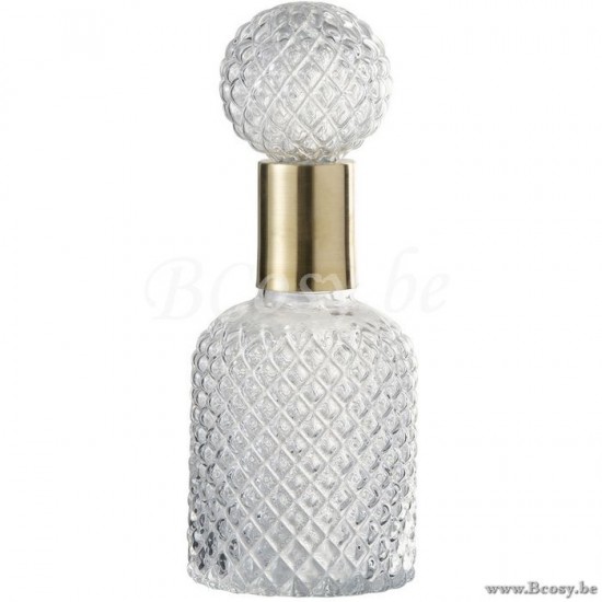 J Line Jline Bottiglia Tappo Decorativa Rilievo Vetro Trasparente Small Botella Tapon Decorativo Relieve Cristal Transparente Small