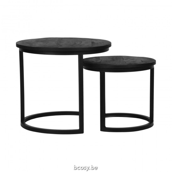 LABEL 51 Tables basse Duo Noir Bois de mangue.