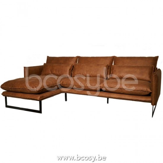 Lifestyle94 Home collection MILAN LOUNGE SOFA L MERSEY COGNAC 4 B280/H88/D160
