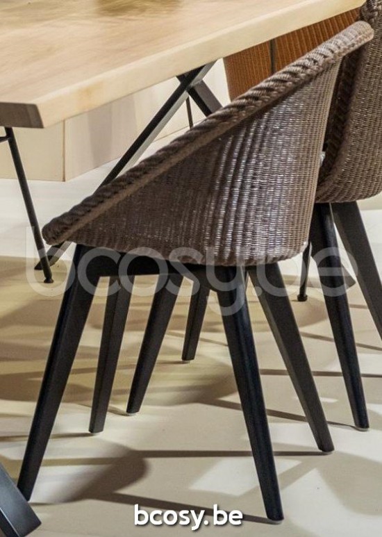 Vincent Sheppard Joe stoelen eetkamerstoelen eethoekstoelen eettafelstoelen eetstoelen Zwart gebeitst hardhout frame Koper Ll