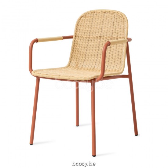 Vincent Sheppard Wicked tuinstoelen buitenstoelen in aluminium en synthetische koord zitting en rug Terracotta Aluminium fram