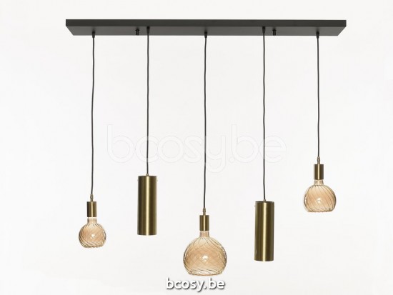 Marckdael pendel Calgary Marckdael 1016-3-2T-NE-OTT-FLOATING-TWISTED-2KL-1GR Contemporal Zwart pendel H max 115cm VVD VDV Verlichting van Di.