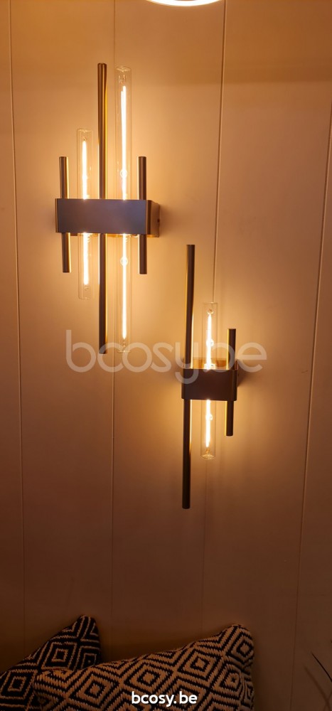 Marckdael wandlamp Vienna Marckdael 1022-2F-OTT-LINEAR-SG-30CM Contemporal ottone-messing wandlamp VVD VDV Verlichting van Dijck Dyck Markda.