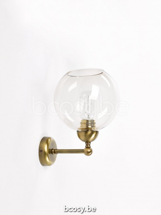 Marckdael VVD malibu 0668-A1-RO-OTTONE-GLOBE-TOPAZ-KL 0668-A1-OTT-RO ottone-messing wandlamp VVD VDV Verlichting van Dijck Dyck Markdaal.