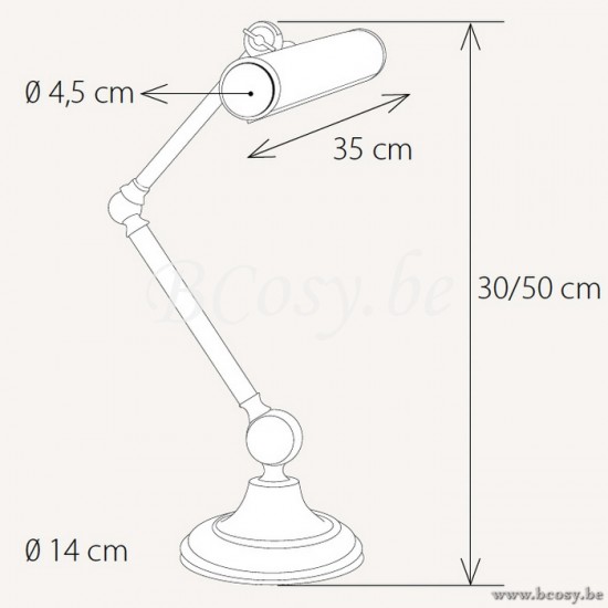 Authentage RUB201TT3 Authentage RUBENS lampe de bureau E14 Chrome Authentage Éclairage Armatures Luminaires Lampes De Bureau.