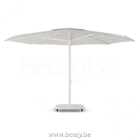 Jardinico JCP203 Ø450 Runder Ampelschirm Weisser Mast Stoff Cotton Sunbrella Plus Marine.