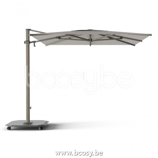 Jardinico JCP302 260x260 Quadratischer Freiarmschirm Strukturiertes Cappuchino Aluminium Mast Stoff Umber Sunbrella Plus Marine.