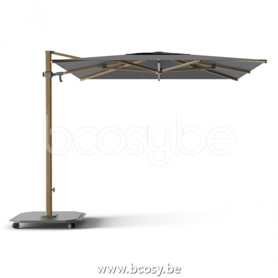 Jardinico JCP302 260x260 Quadratischer Freiarmschirm Strukturiertes Teakholz Aluminium Mast Stoff Onyx Sunbrella Plus Marine.