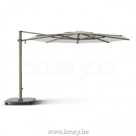 Jardinico JCP303 Ø350 Runder Freiarmschirm Strukturiertes Cappuchino Aluminium Mast Stoff Cotton Sunbrella Plus Marine.