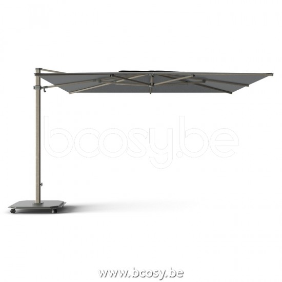 Jardinico JCP401 370x370 Quadratischer Freiarmschirm Strukturiertes Cappuchino Aluminium Mast Stoff Onyx Sunbrella Plus Marine.