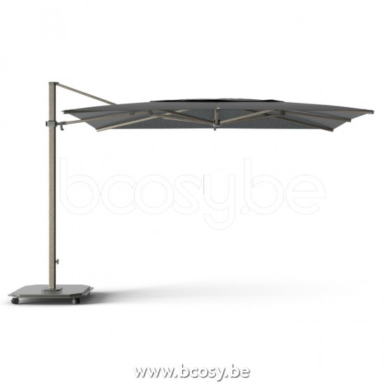 Jardinico JCP404 250B x350 Rechteckiger Freiarmschirm Strukturiertes Cappuchino Aluminium Mast Stoff Onyx Sunbrella Plus Marine.