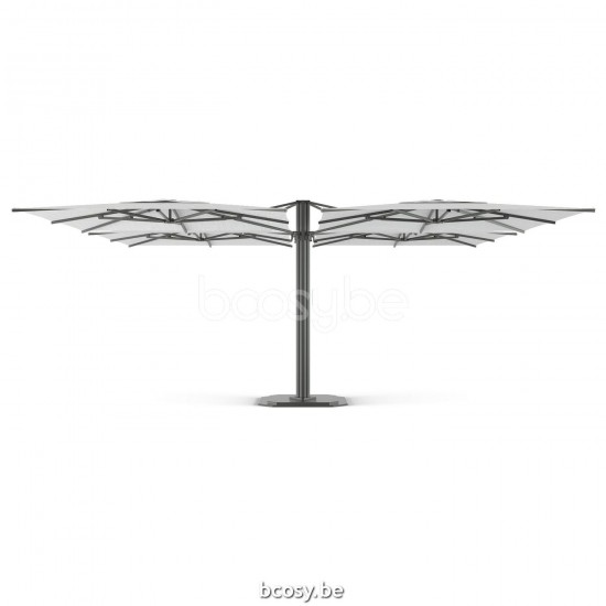 Jardinico JCP501 4x300x300 Vierfacher Quadratischer Quad Zentralmastsonnenschirm Anthrazit Mast Stoff Ice Sunbrella Plus Marine.