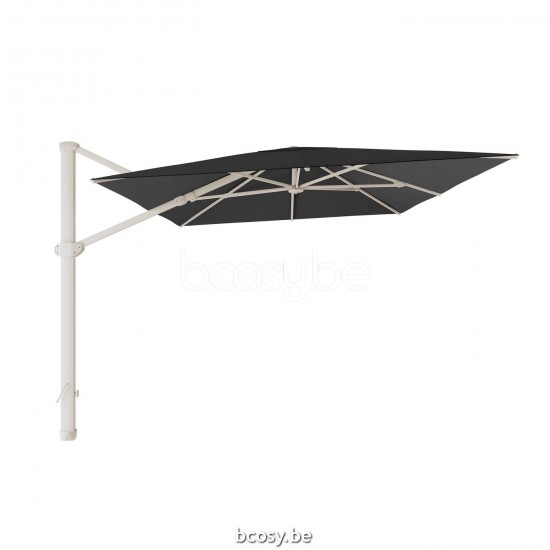Jardinico LIMA 300x400 Parasol Deporté Mât Lin Toile Black Classic-Acryl solids.